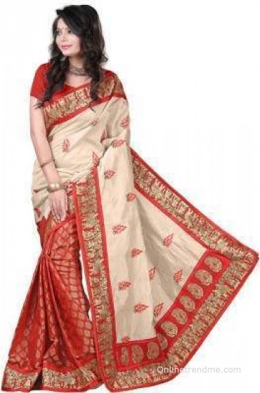 Alberts Embriodered Assam Silk Silk Sari